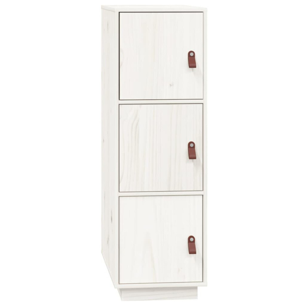 (White) vidaXL Solid Wood Pine Highboard Sideboard Storage Cupboard Multi Colours