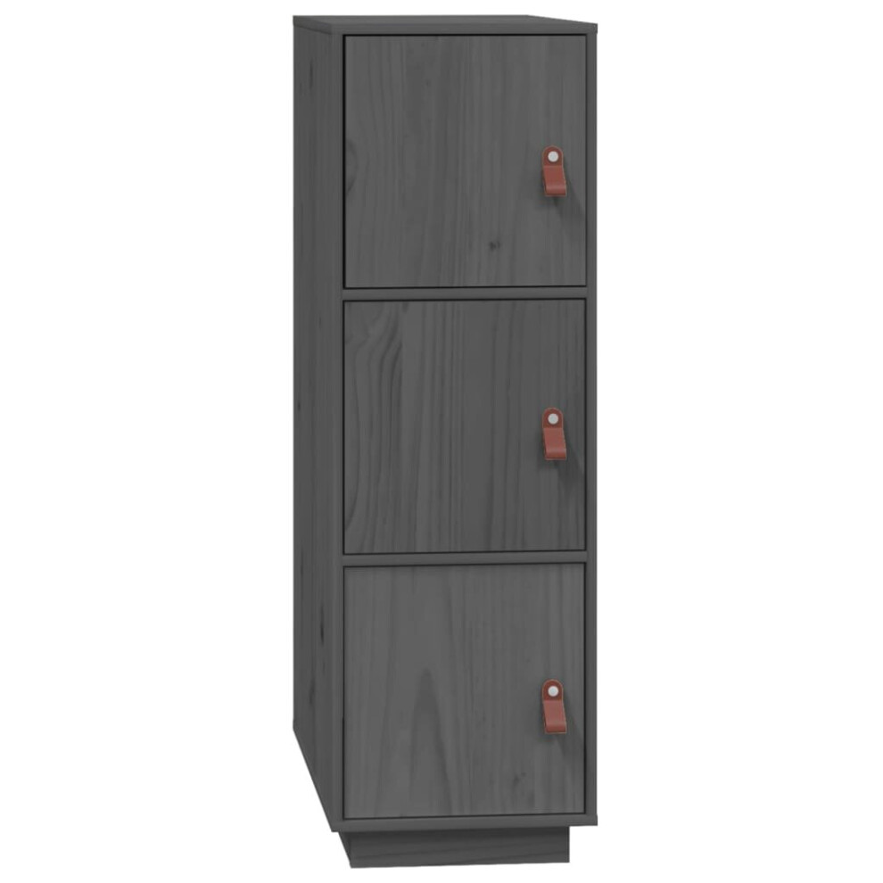 (Grey) vidaXL Solid Wood Pine Highboard Sideboard Storage Cupboard Multi Colours