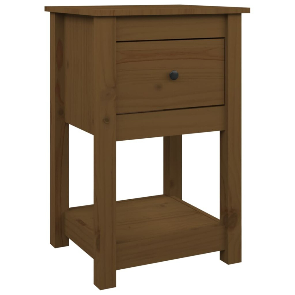 (Honey brown, 1 x Bedside cabinet) vidaXL 1/2x Solid Wood Pine Bedside Cabinet Nightstand End Table Multi Colours