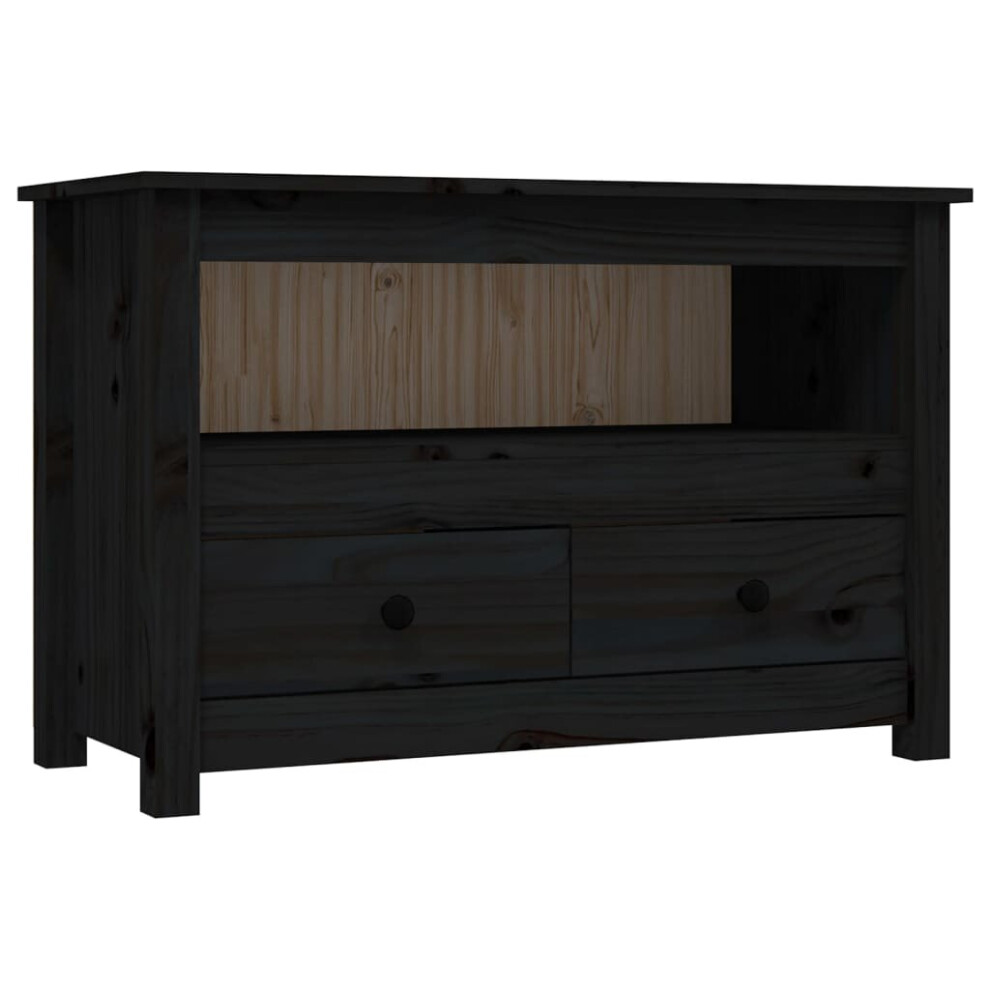 Vidaxl (Black) Solid Wood Pine Tv Cabinet Tv Console Media Hifi Cabinet Multi Colours Black