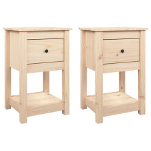 (Brown, 2 x Bedside cabinet) vidaXL 1/2x Solid Wood Pine Bedside Cabinet Nightstand End Table Multi Colours