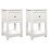 VidaXL (White, 2 x Bedside cabinet) vidaXL 1/2x Solid Wood Pine Bedside Cabinet Nightstand End Table Multi Colours 2