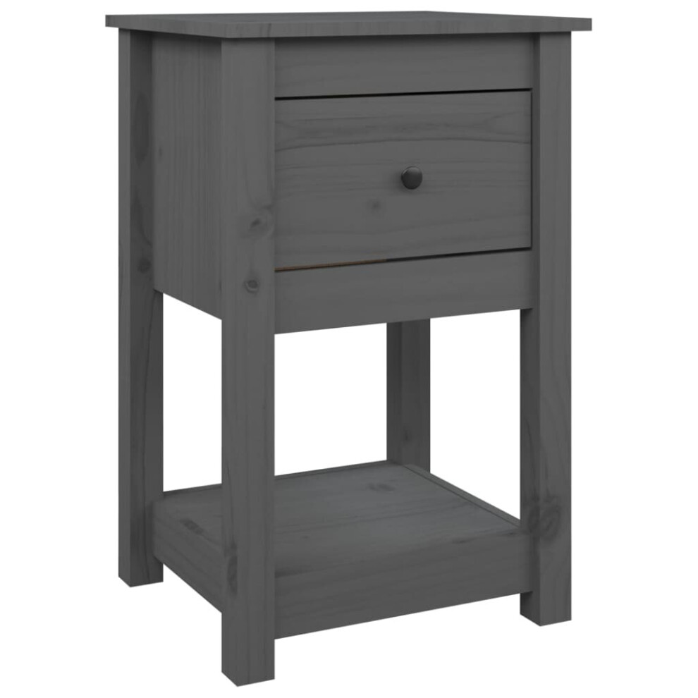 (Grey, 1 x Bedside cabinet) vidaXL 1/2x Solid Wood Pine Bedside Cabinet Nightstand End Table Multi Colours