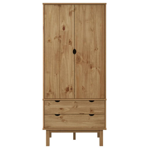 VidaXL (Brown) vidaXL Solid Wood Pine Wardrobe Cloth Cabinet Closet Highboard Multi Colours 1