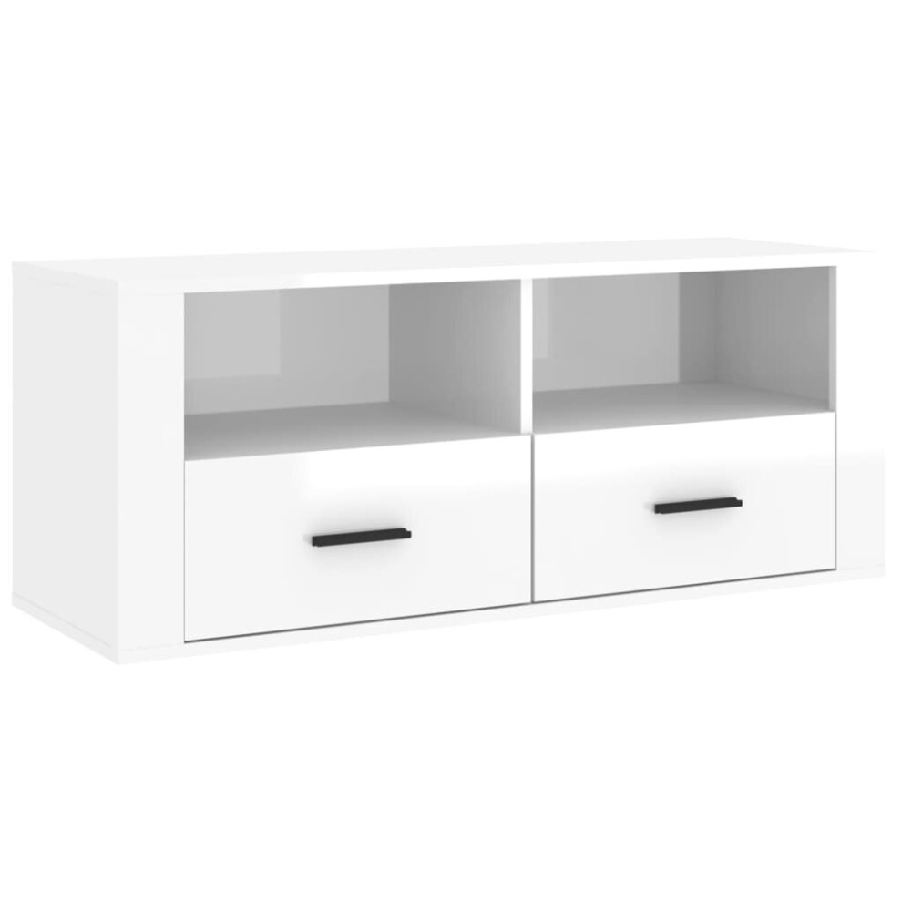 (High gloss white) vidaXL TV Cabinet Engineered Wood Indoor HiFi Cabinet TV Unit Multi Colours