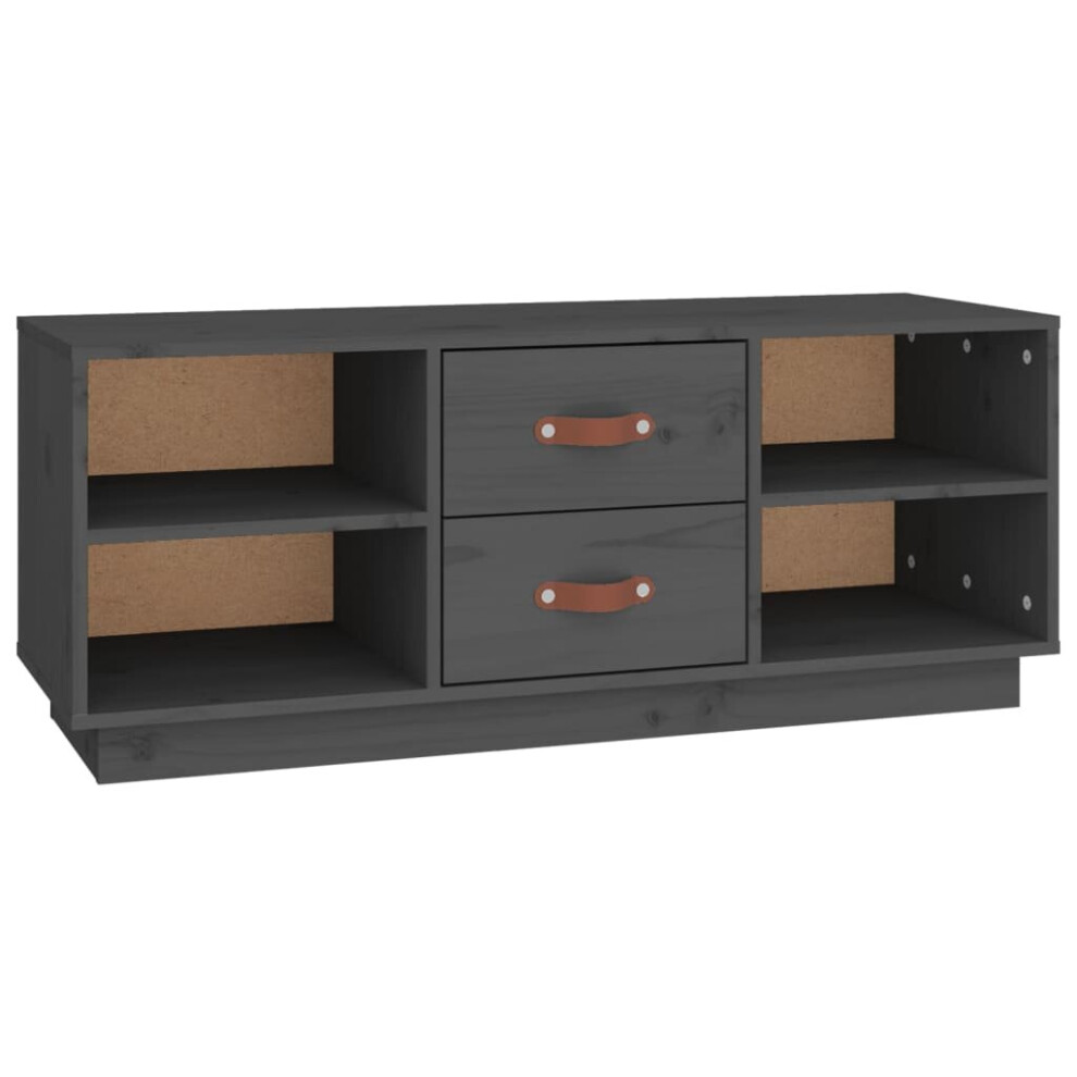 Vidaxl (Grey) Solid Wood Pine Tv Cabinet Wooden Media Cabinet Tv Stand Multi Colours