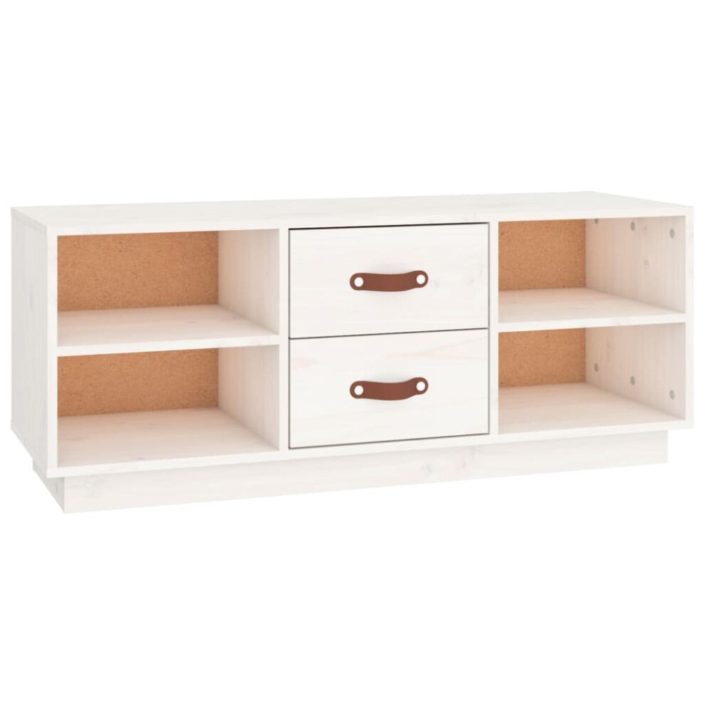 Vidaxl (White) Solid Wood Pine Tv Cabinet Wooden Media Cabinet Tv Stand Multi Colours