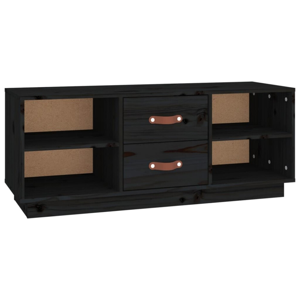 Vidaxl (Black) Solid Wood Pine Tv Cabinet Wooden Media Cabinet Tv Stand Multi Colours Black