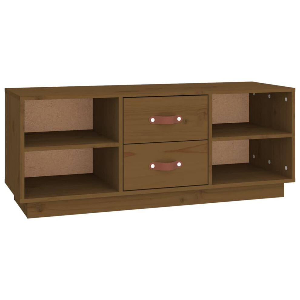Vidaxl (Honey ) Solid Wood Pine Tv Cabinet Wooden Media Cabinet Tv Stand Multi Colours Brown