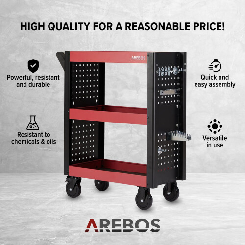 AREBOS Service trolley 3 layers - Set of 8 1