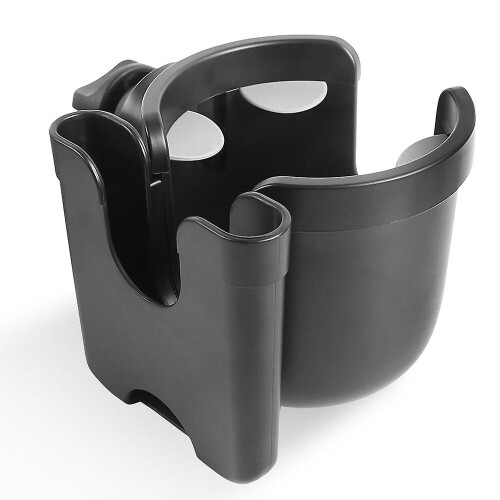 (Black) Universal Stroller Cup Phone Holder 360 Rotation Bottle Organizer Holder 1