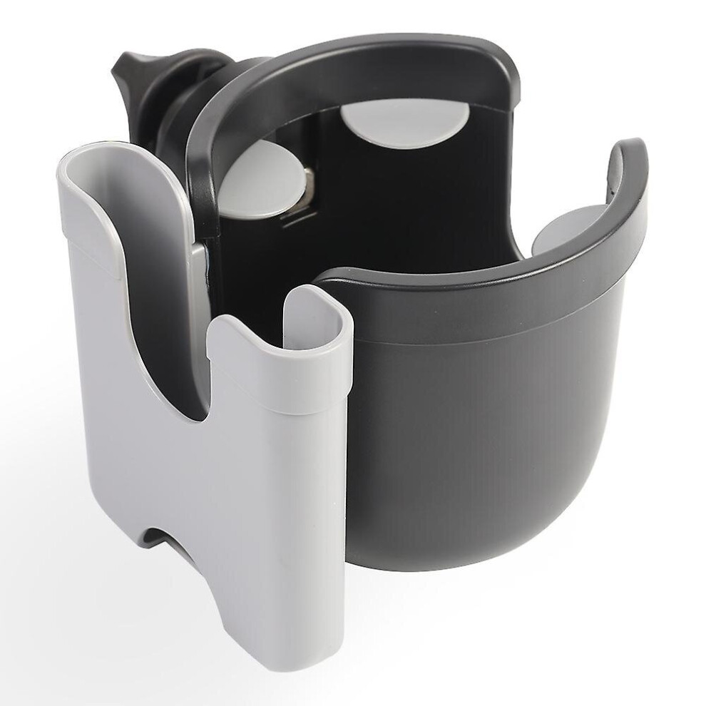 (Grey) Universal Stroller Cup Phone Holder 360 Rotation Bottle Organizer Holder Grey