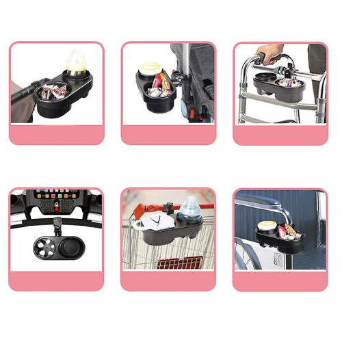 Universal Stroller Double Cup Holder Baby Bottle Snack Storage Box Cup Bracket 2