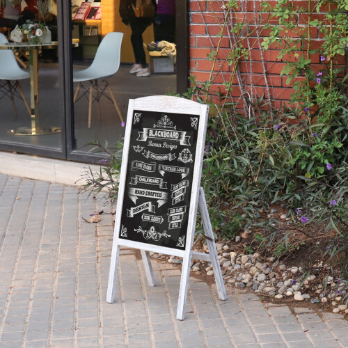 (Grey) Magnetic Menu Message  Blackboard Chalkboard