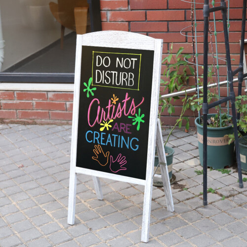 (Grey) Magnetic Menu Message  Blackboard Chalkboard 1