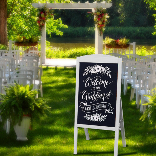 (Grey) Magnetic Menu Message  Blackboard Chalkboard 2