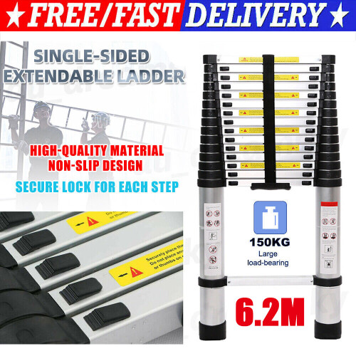 6.2M Multi-Purpose Portable Telescopic Ladder Aluminium Extension Step