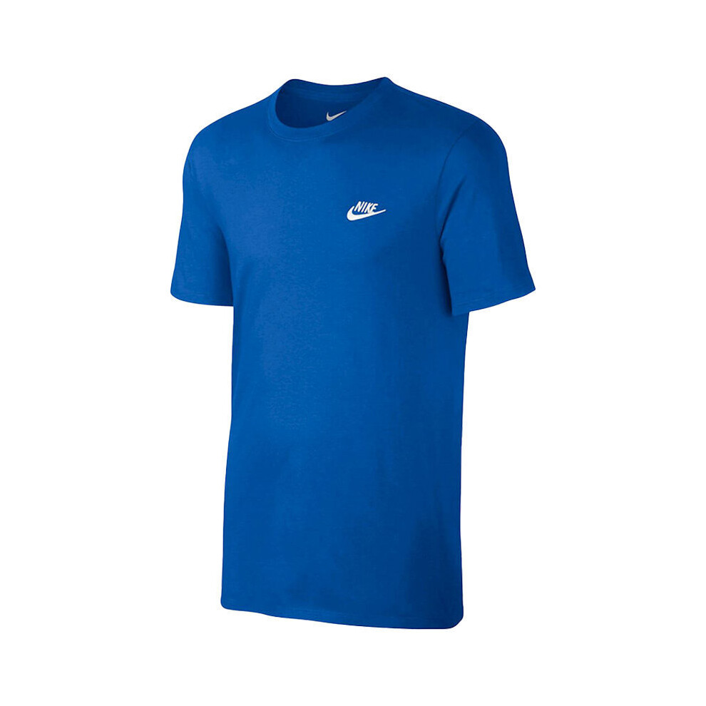 (Blue, S) NIKE Mens Logo T Shirts Crew Neck Short Sleeve Sports NIKE LOGO Jersey Tee S-2XL