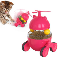 (Pink) Pet Toy Tumbler Cat Turntable Leaking Food Ball Training