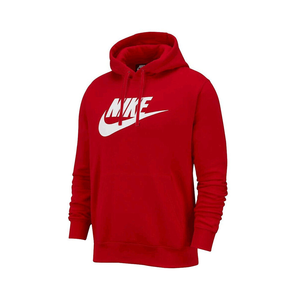 (S, Red) NIKE Mens Hoodie BV2973 Sportswear Club Fleece Graphic