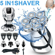 5 in 1 Electric Shaver Mens Beard Hair Trimmer Rotary Shaver Cordless