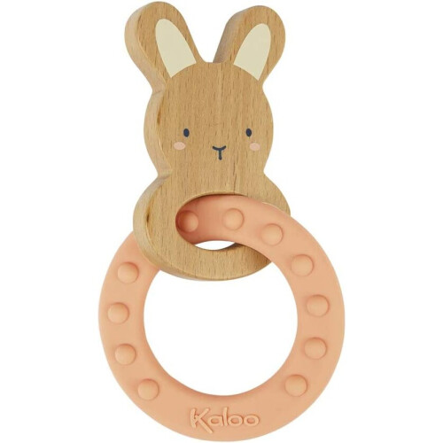 Kaloo RABBIT Teething Ring Orange Teether Silicone Baby Chewable Toy