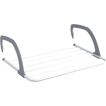 MantraRaj Folding Radiator Airer | 5 Bar Deluxe Adjustable Arms White Powder Coated Iron Frame Rust Resistant Towel Holder Rail