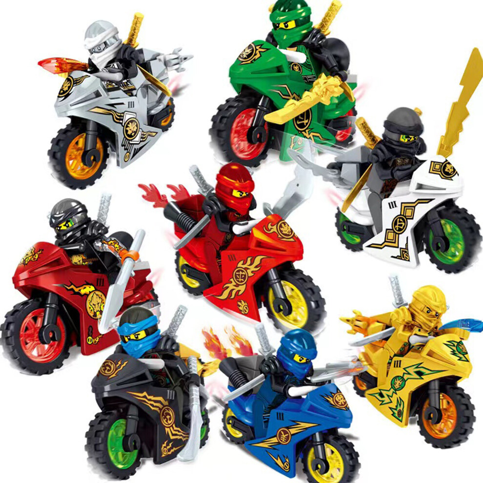 (8PCS-A) 16PCS Mirage Ninja cool motorcycles Mini Figures Fits Blocks Toy Fit Lego