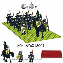 (Style A) 15pcs evil Skeleton Knights Legion of Medieval Roman soldier castles delivers a random chassis Minifigures Gift Fit Lego