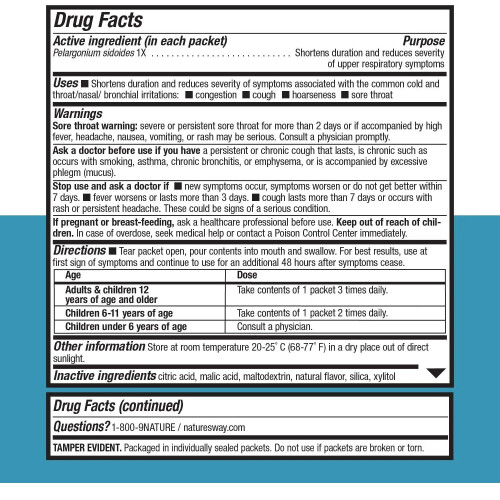 Nature's Way, Umcka, Fast Actives, cherry flavour 10 Powder Packets 2