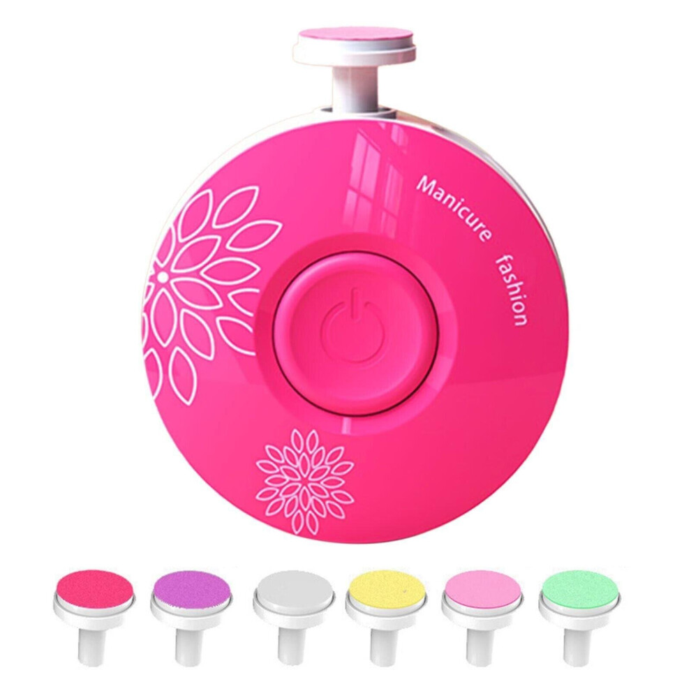 (Daisy) Electric Nail Trimmer Baby Nail Clipper Safe Manicure Tool With 6 Grinding Heads