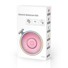 (Pink) Electric Nail Trimmer Baby Nail Clipper Safe Manicure Tool With 6 Grinding Heads