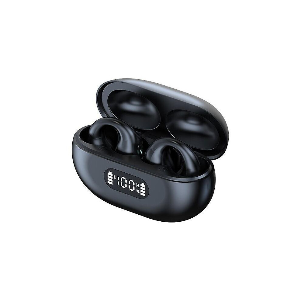 Bone Conduction Earbuds Bluetooth Ear Clip Noise Canceling Hifi Headset Black 768619219946