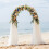 White Wedding Ceremony Arch Frame Metal Backdrop Garden Archway 4