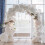 White Wedding Ceremony Arch Frame Metal Backdrop Garden Archway 6