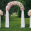 White Wedding Ceremony Arch Frame Metal Backdrop Garden Archway 3