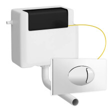 Dual Flush Concealed Toilet Cistern WC, Pipe & Cable Chrome Push Button Flush Plate LS