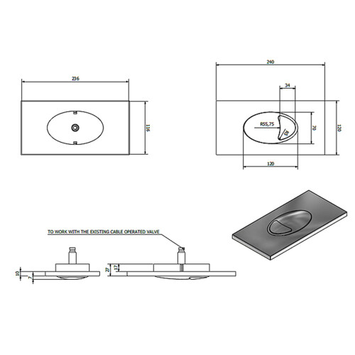 Dual Flush Concealed Toilet Cistern WC, Pipe & Cable Chrome Push Button Flush Plate LS 2
