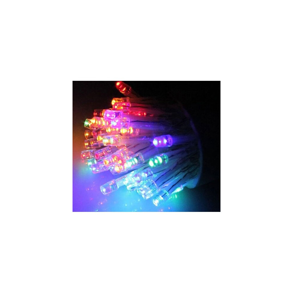 (Multi Colour, 100) Christmas LED Fairy Lights Battery Operated - Xmas Tree Icicle String Table Wall