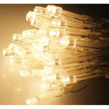 (Warm White, 50) Christmas LED Fairy Lights Battery Operated - Xmas Tree Icicle String Table Wall