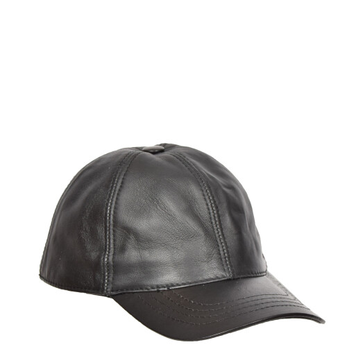 Genuine Leather Baseball Cap Sports Casual Viper Black