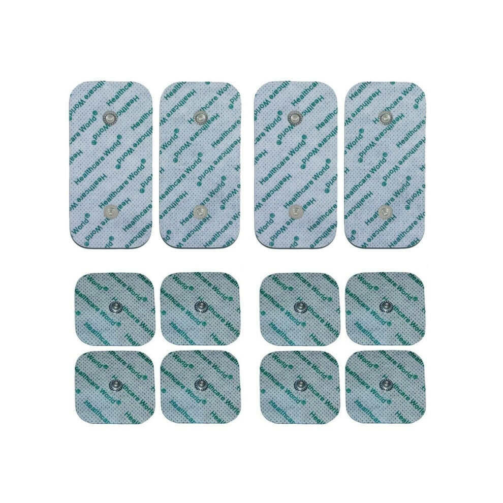 8 x Square And 4 x Large Compex Studded Electrode Tens Pads