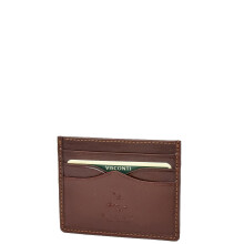 Real Leather Compact Card Wallet Small Slim Oysters Card Holder AVT1 Brown