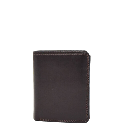 Mens Soft Durable Leather Wallet Cards Coins Notes ID Holder AV111 Brown 2