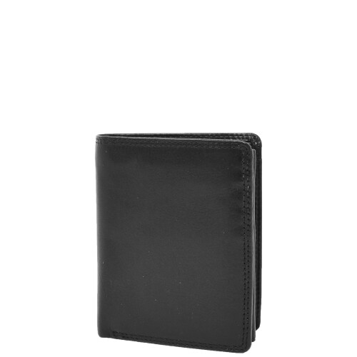 Mens Soft Durable Leather Wallet Cards Coins Notes ID Holder AV111 Black 2