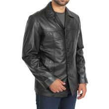 (Black, XL) Mens Classic Blazer Buttoned Box Jacket Harris Black