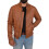 (Cognac, L) Mens Genuine Leather Bomber Jacket Jaxson Cognac 1