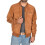 (Tan, 3XL) Mens Genuine Suede Bomber Jacket Roco Tan 6