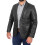 (M) Mens Blazer Leather Jacket Fitted 2 Button Fasten Donnie Black 6