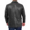 (L) Mens Blazer Leather Jacket Fitted 2 Button Fasten Donnie Black 3